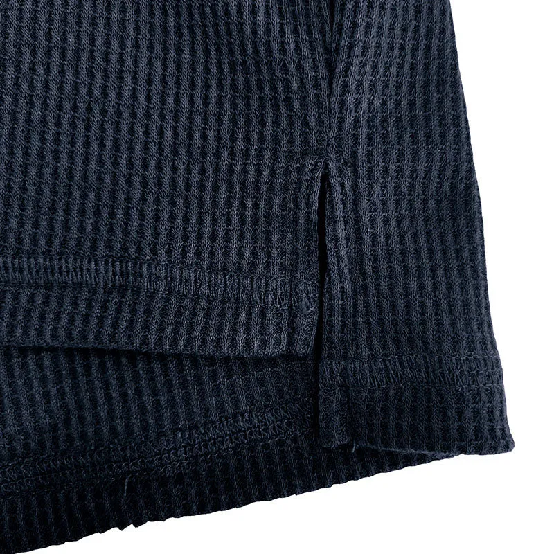 Men Classic Versatile Waffle Bottoming Long Sleeve Top