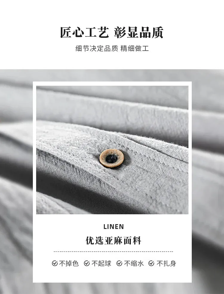 Men Clothing 2023 Fall Men's Cotton Linen Long-sleeved Shirt Solid Casual Versatile Lapel Loose Youth Shirt