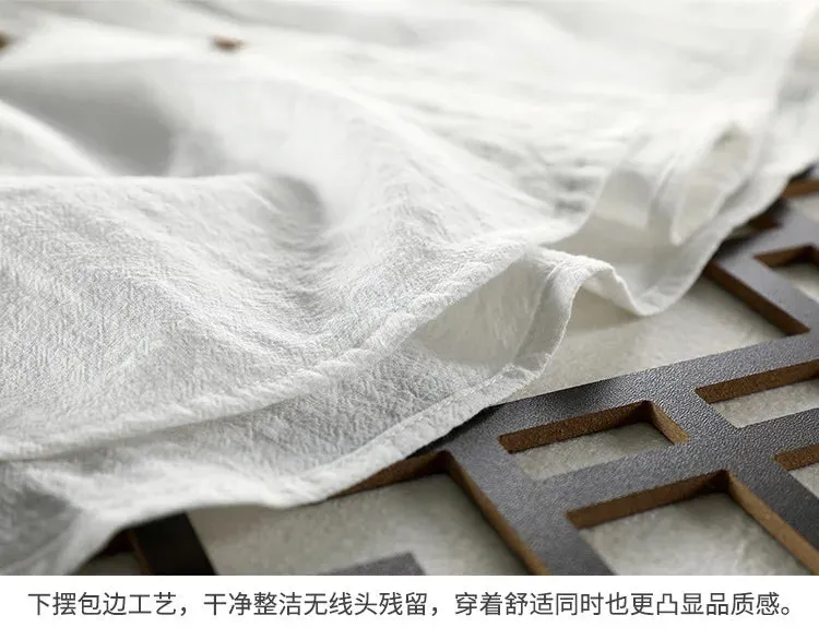 Men Clothing 2023 Fall Men's Cotton Linen Long-sleeved Shirt Solid Casual Versatile Lapel Loose Youth Shirt