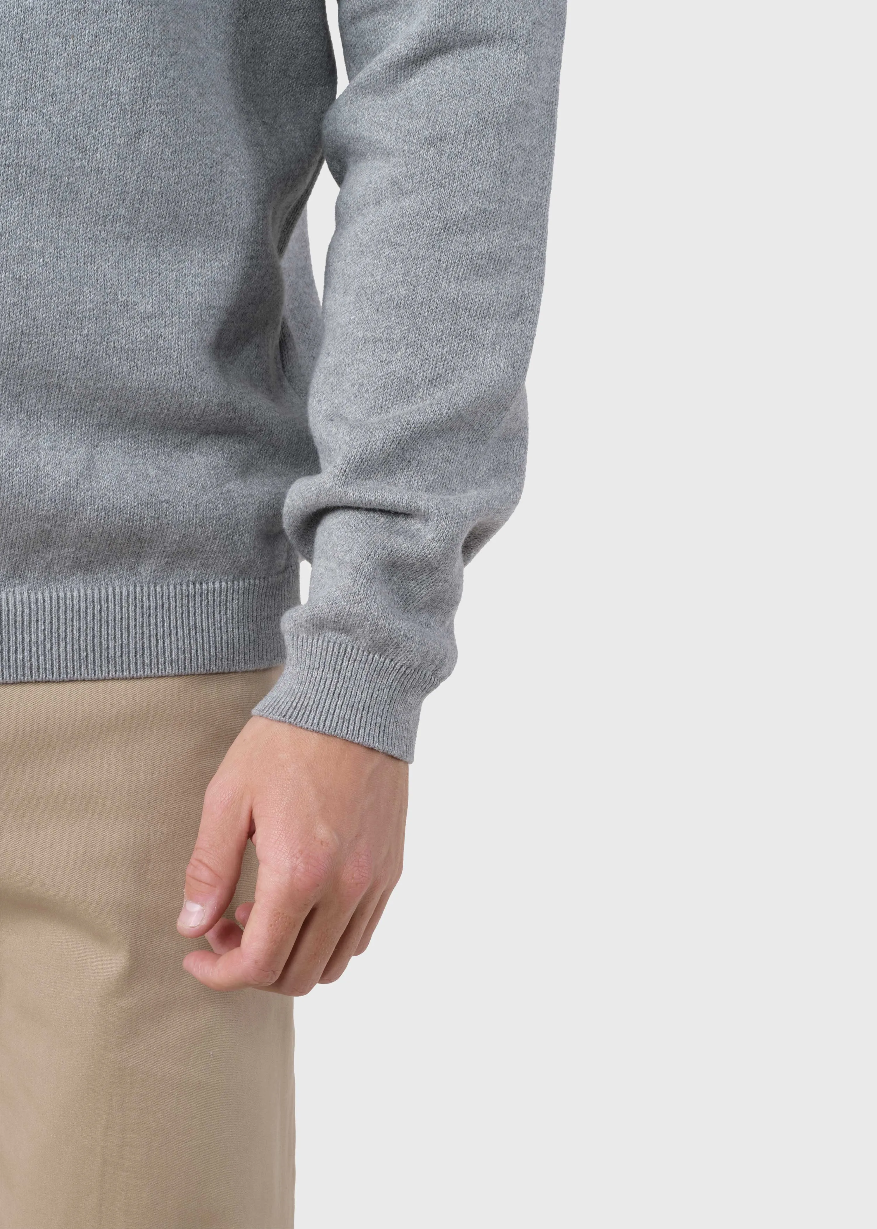 Mens basic cotton knit - Light grey
