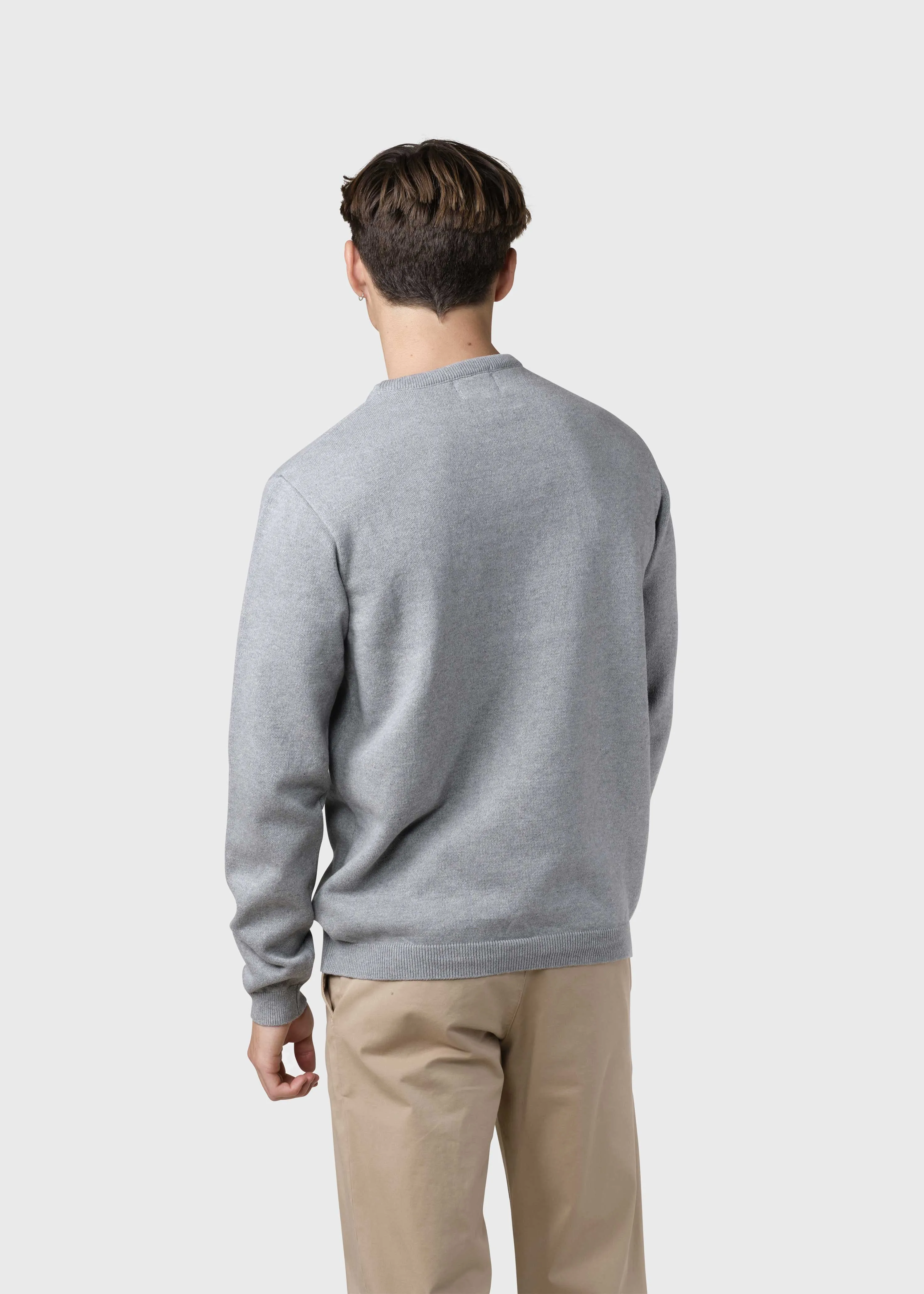 Mens basic cotton knit - Light grey