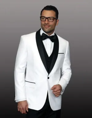 Mens Black & White Dinner Jacket - Mens Evening jackets  - Tuxedo Dinner Jacket