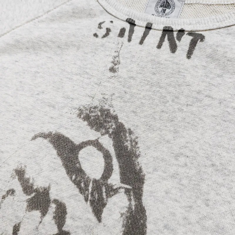Mens Vintage T-Shirts Saint Michael Crew Neck Sweater Loose Versatile Long Sleeves