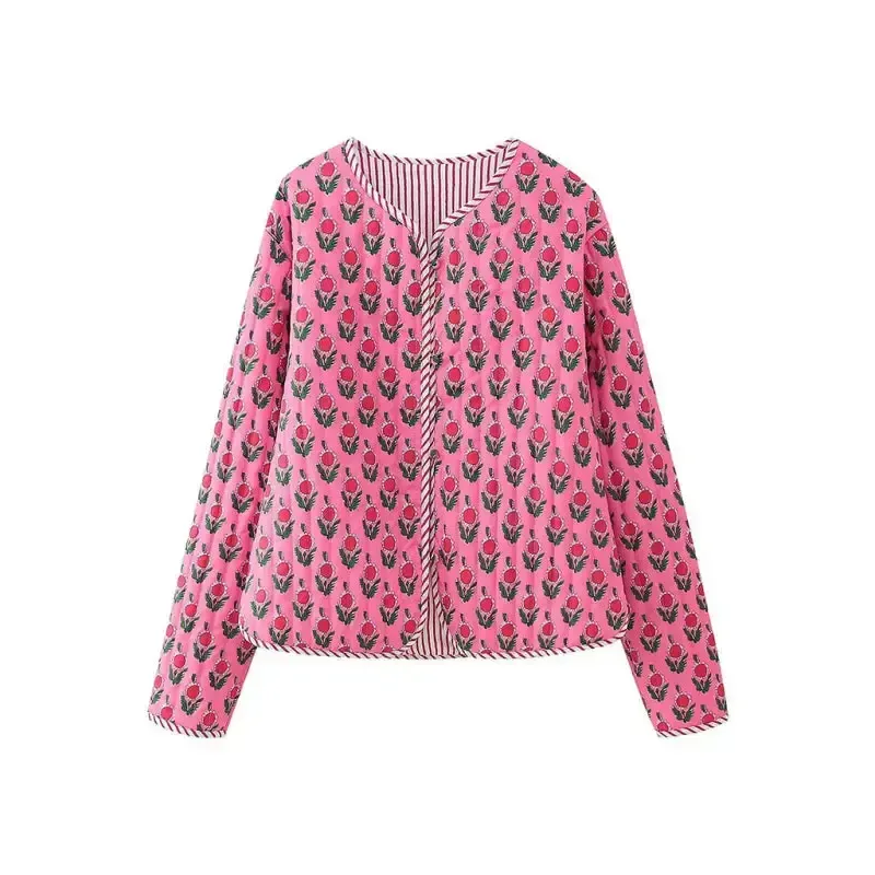 New women’s casual versatile round neck long sleeve loose printed