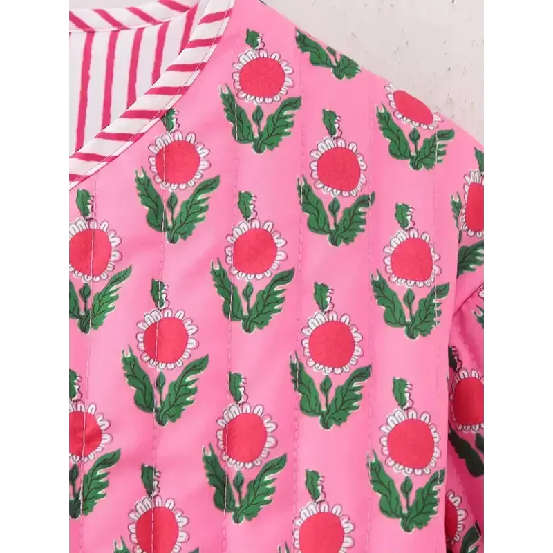 New women’s casual versatile round neck long sleeve loose printed