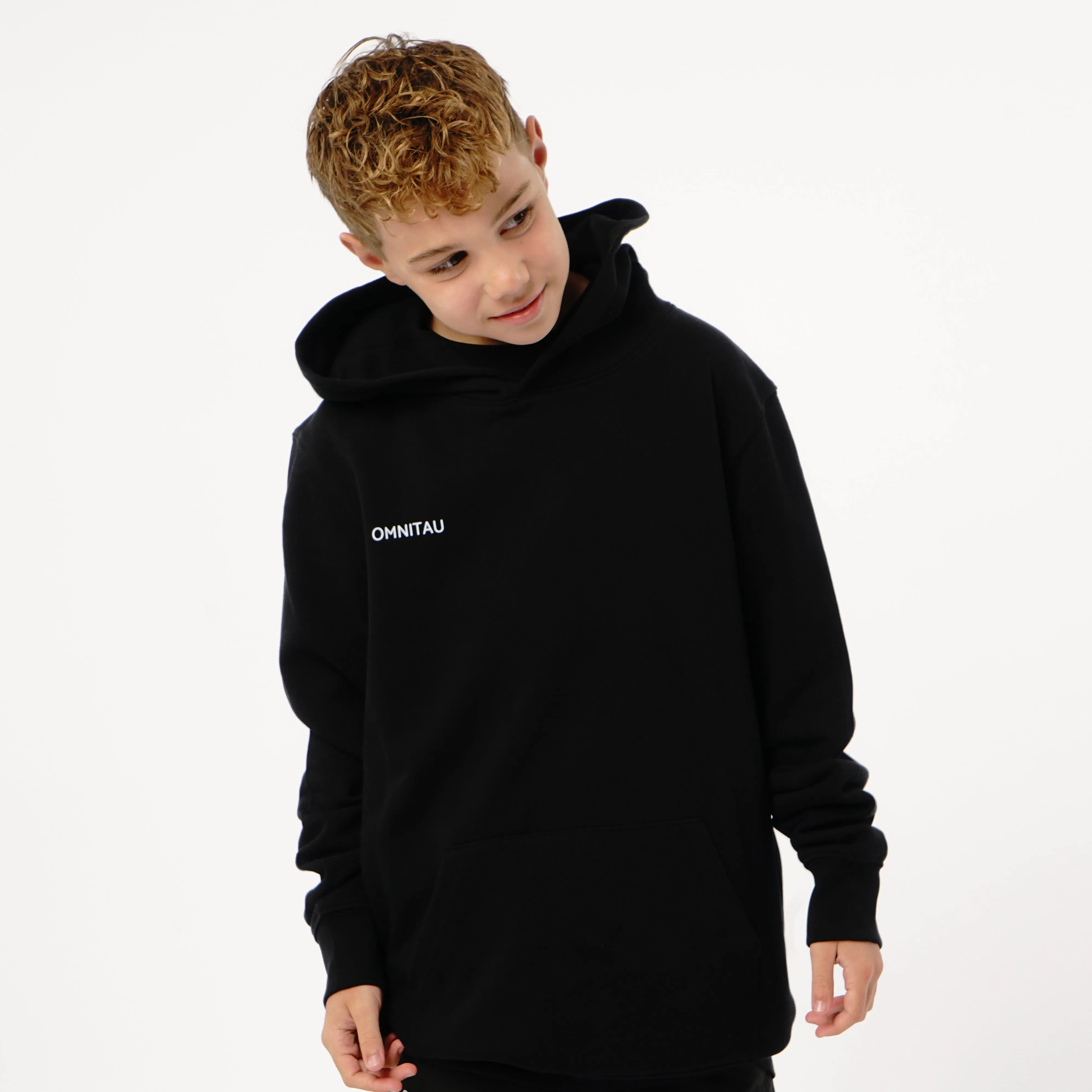 Omnitau Kid's Team Sports Organic Cotton Hoodie - Black