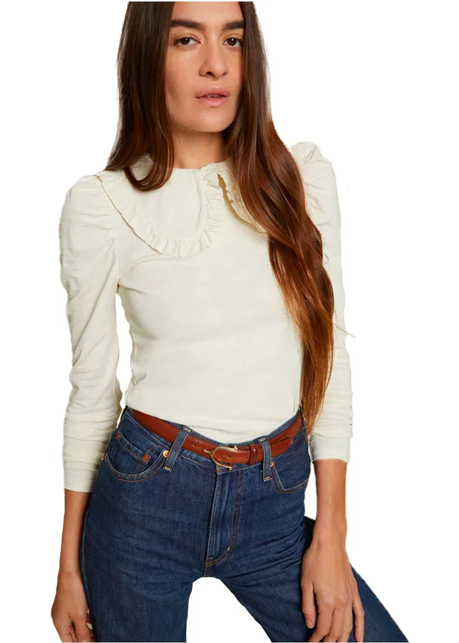 Patsy tee with peter pan collar in off white
