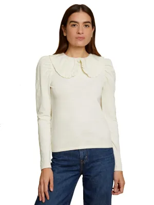 Patsy tee with peter pan collar in off white