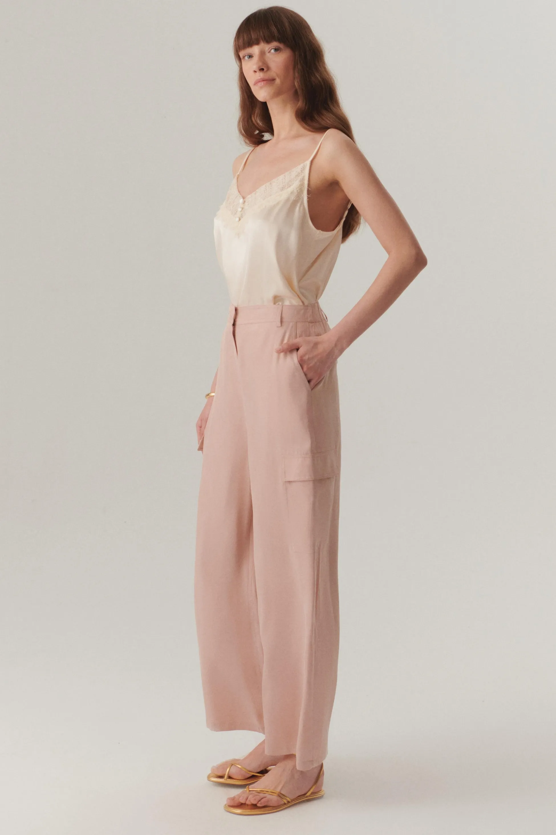 Pink Elegant Evening Pants