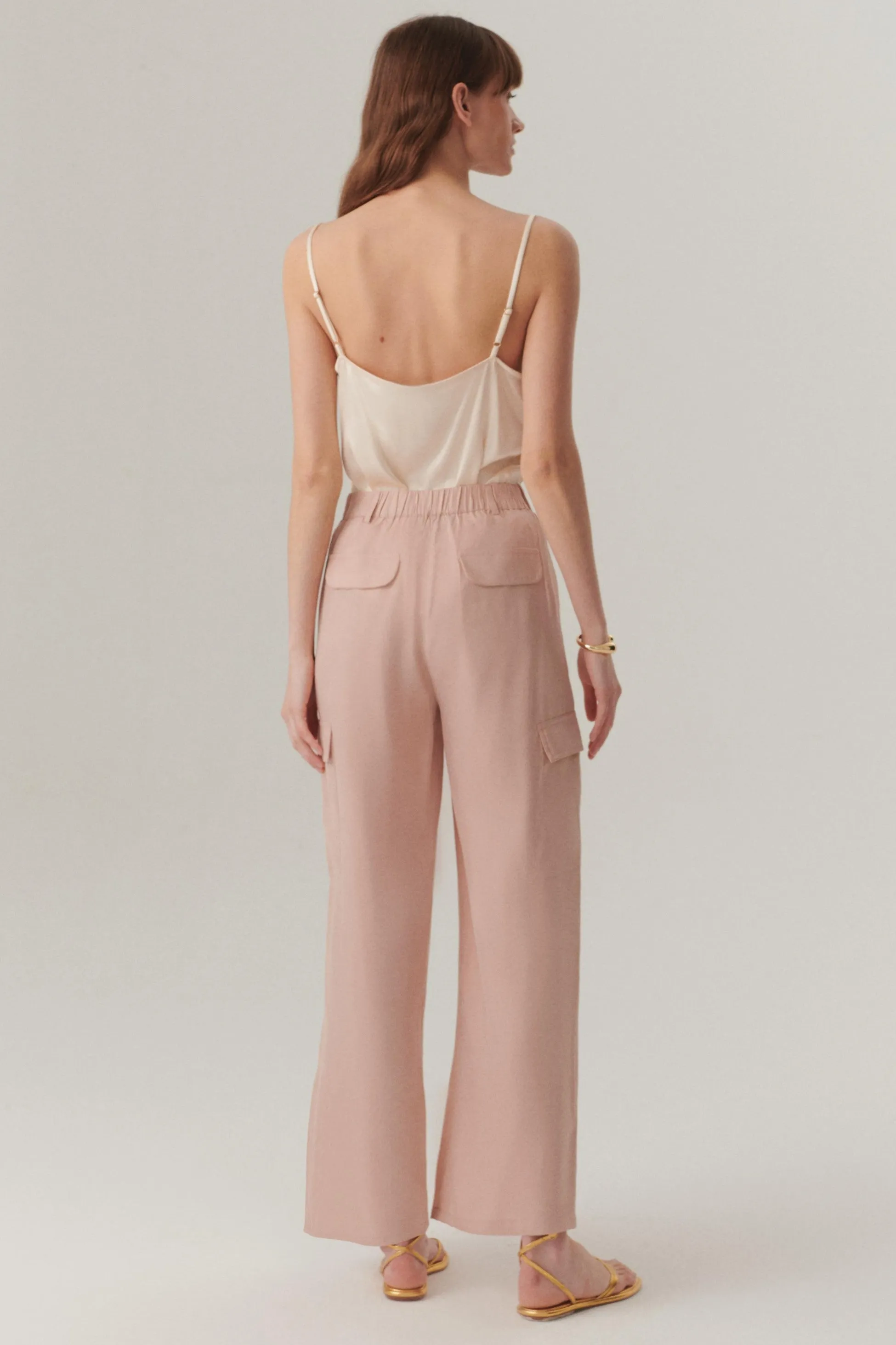 Pink Elegant Evening Pants