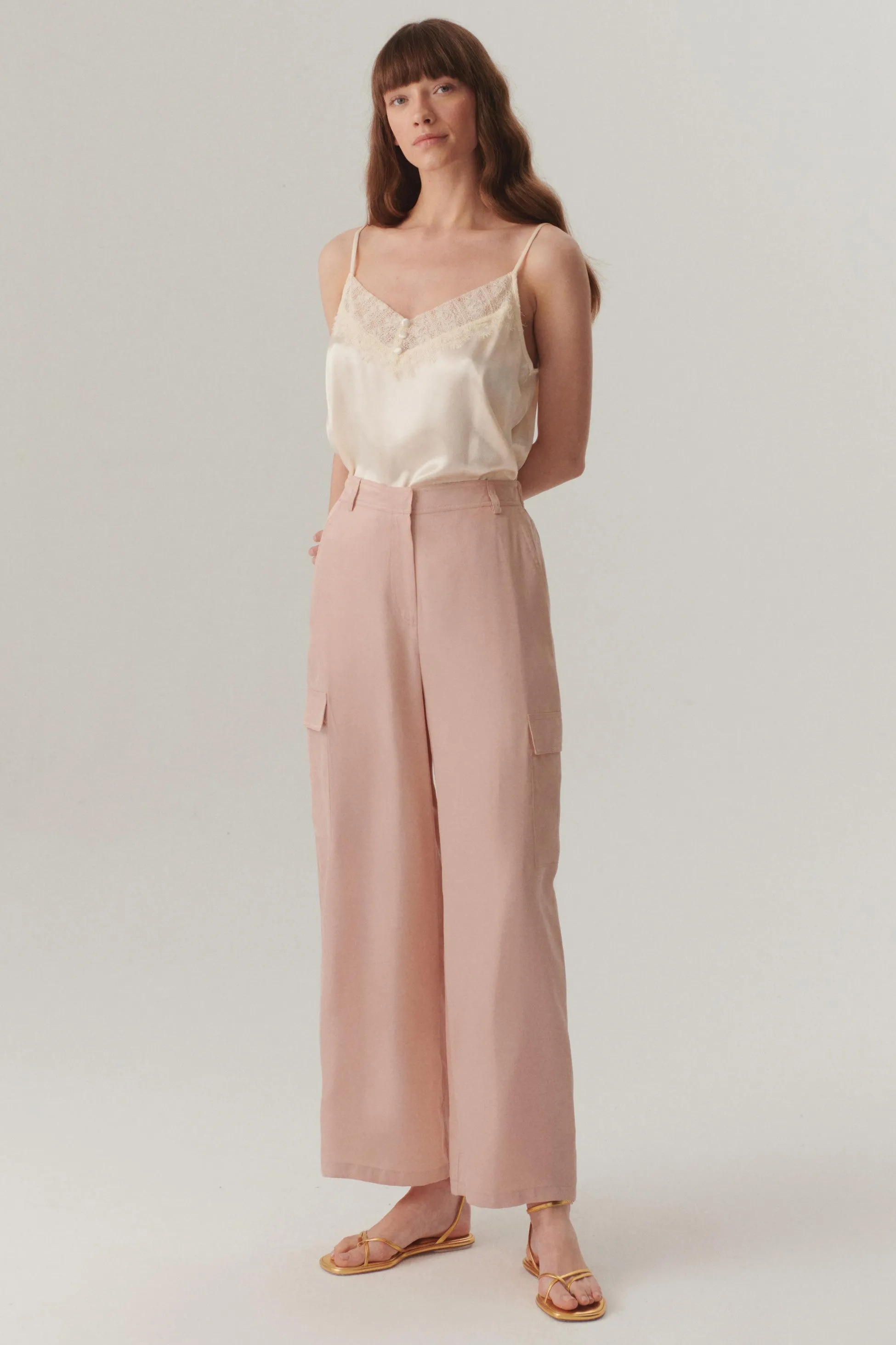Pink Elegant Evening Pants