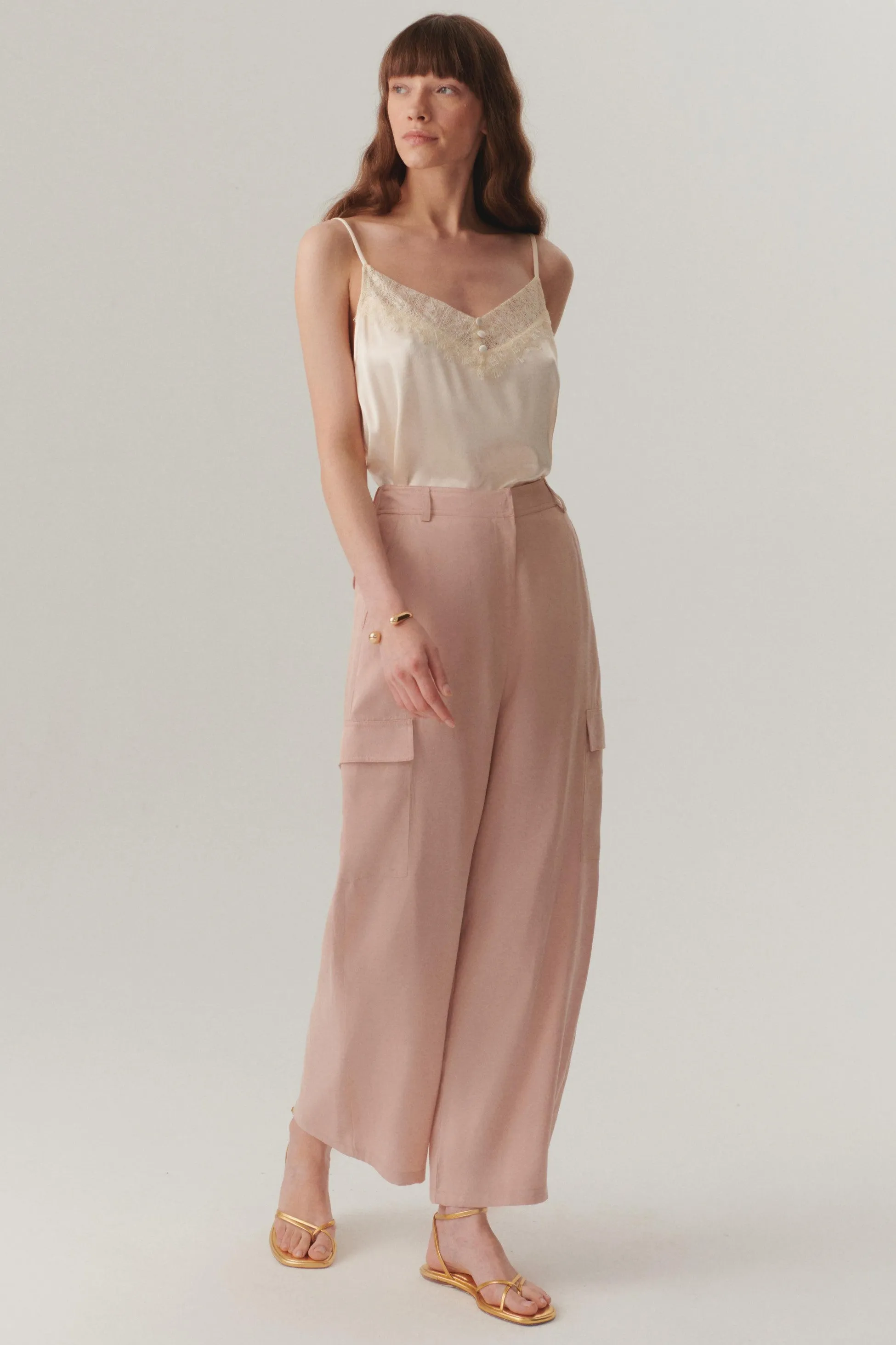 Pink Elegant Evening Pants