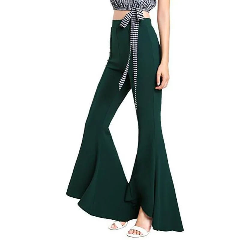 Plus Size Flare High Waist Pants