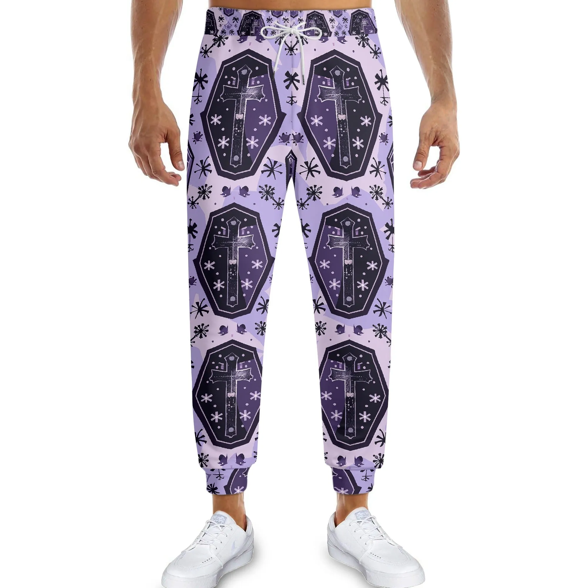 Purple Cross Coffins Joggers Sweatpants