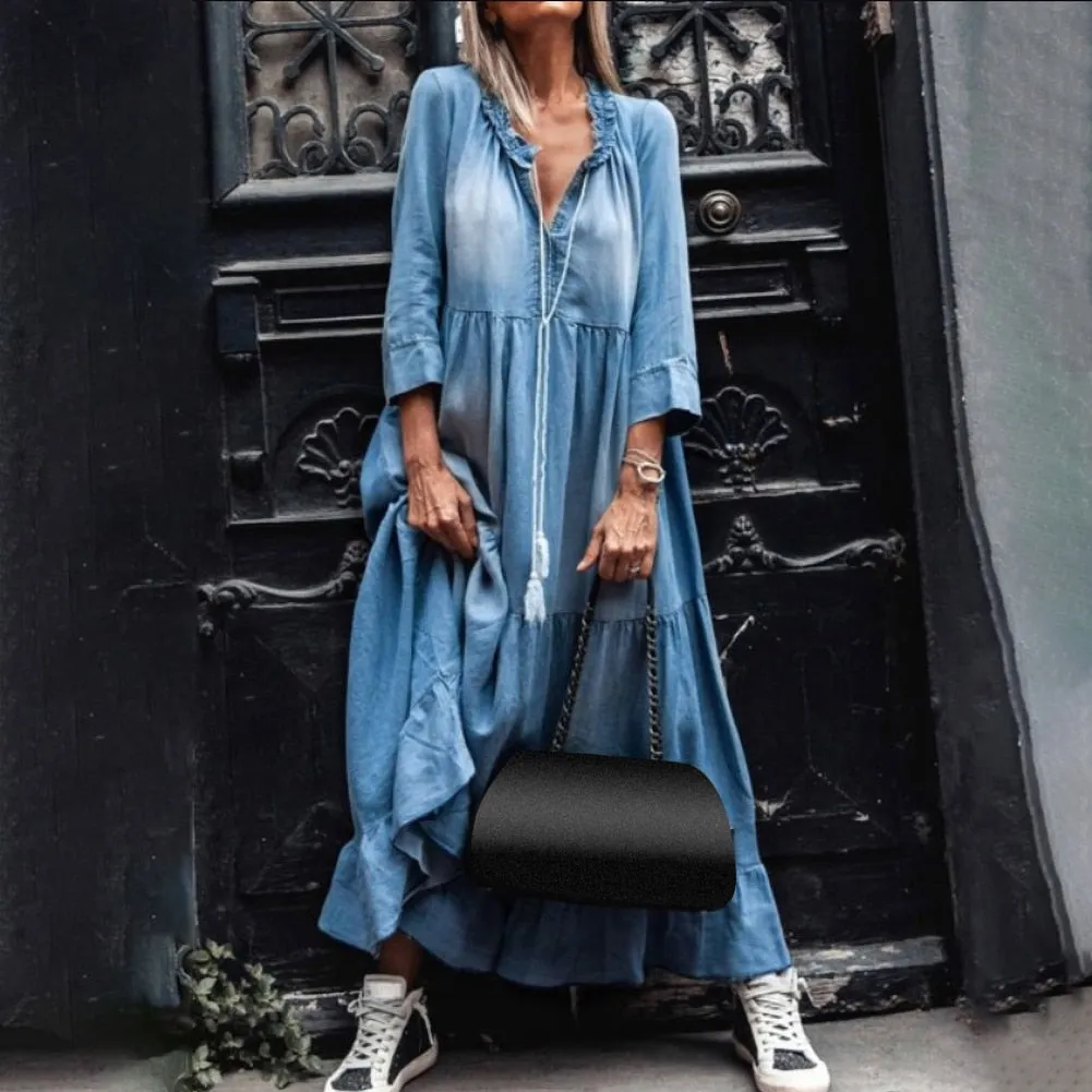 QAHIRA - INDIGO MAXI DRESS