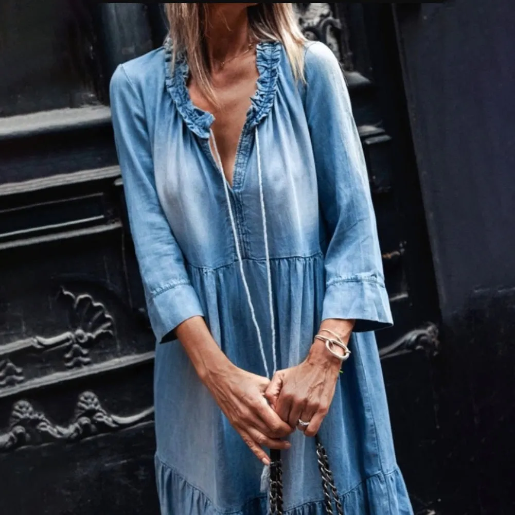QAHIRA - INDIGO MAXI DRESS