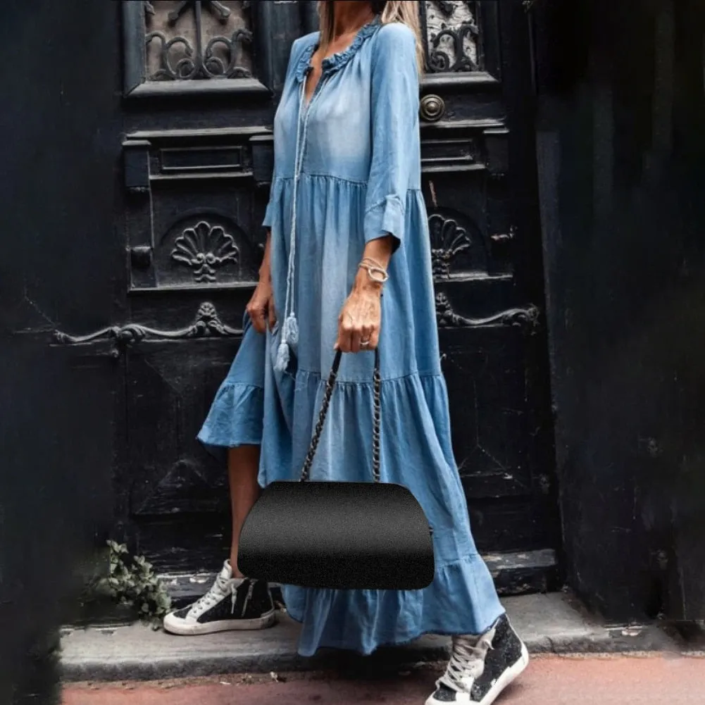 QAHIRA - INDIGO MAXI DRESS