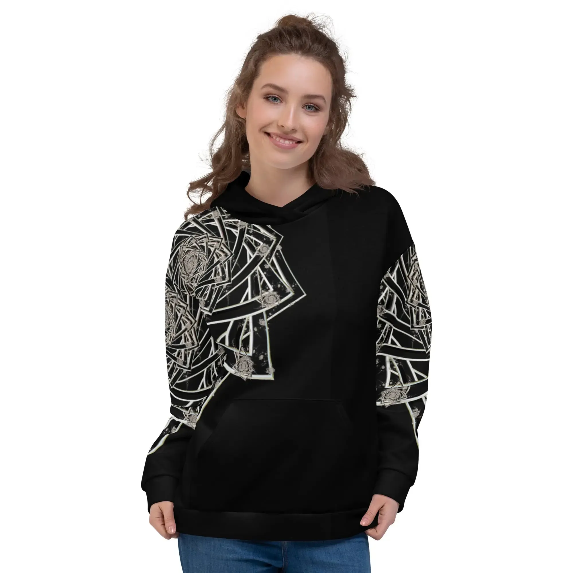 "Black Topological Rose" Collection - Unisex Hoodie