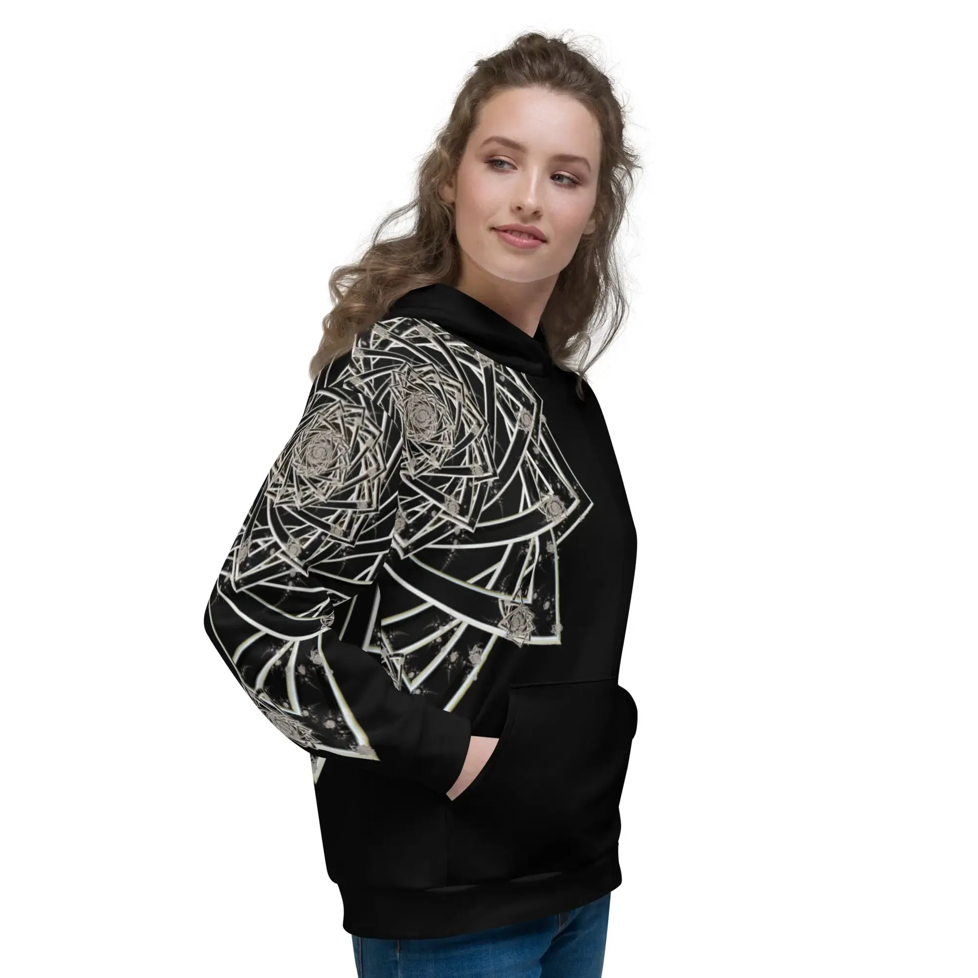 "Black Topological Rose" Collection - Unisex Hoodie