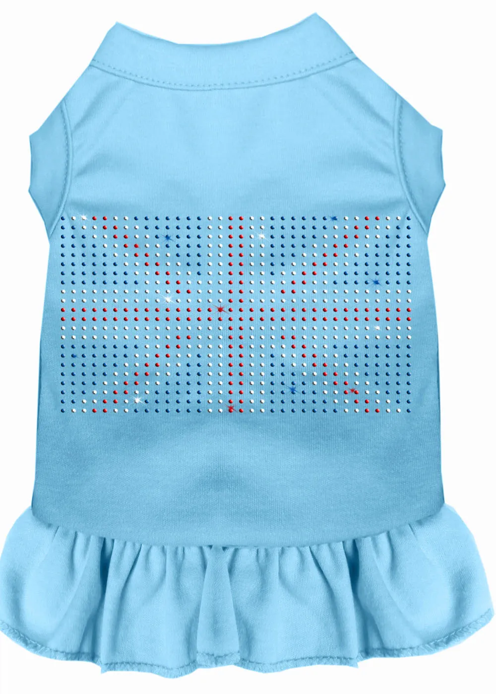 Rhinestone British Flag Dress Baby Blue Xl