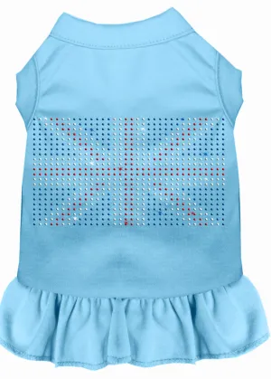 Rhinestone British Flag Dress Baby Blue Xl