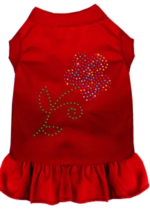 Rhinestone Multi Flower Dress Red Xl