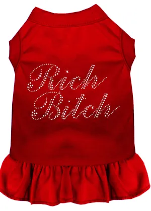 Rhinestone Rich Bitch Dress Red Xl