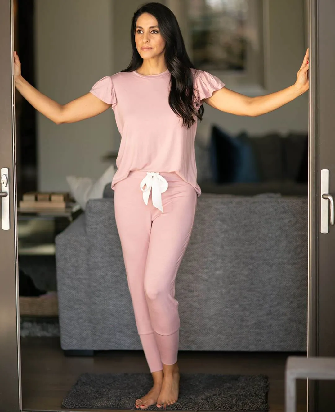 Riley Jogger Pant with Satin Drawstring - Clearance