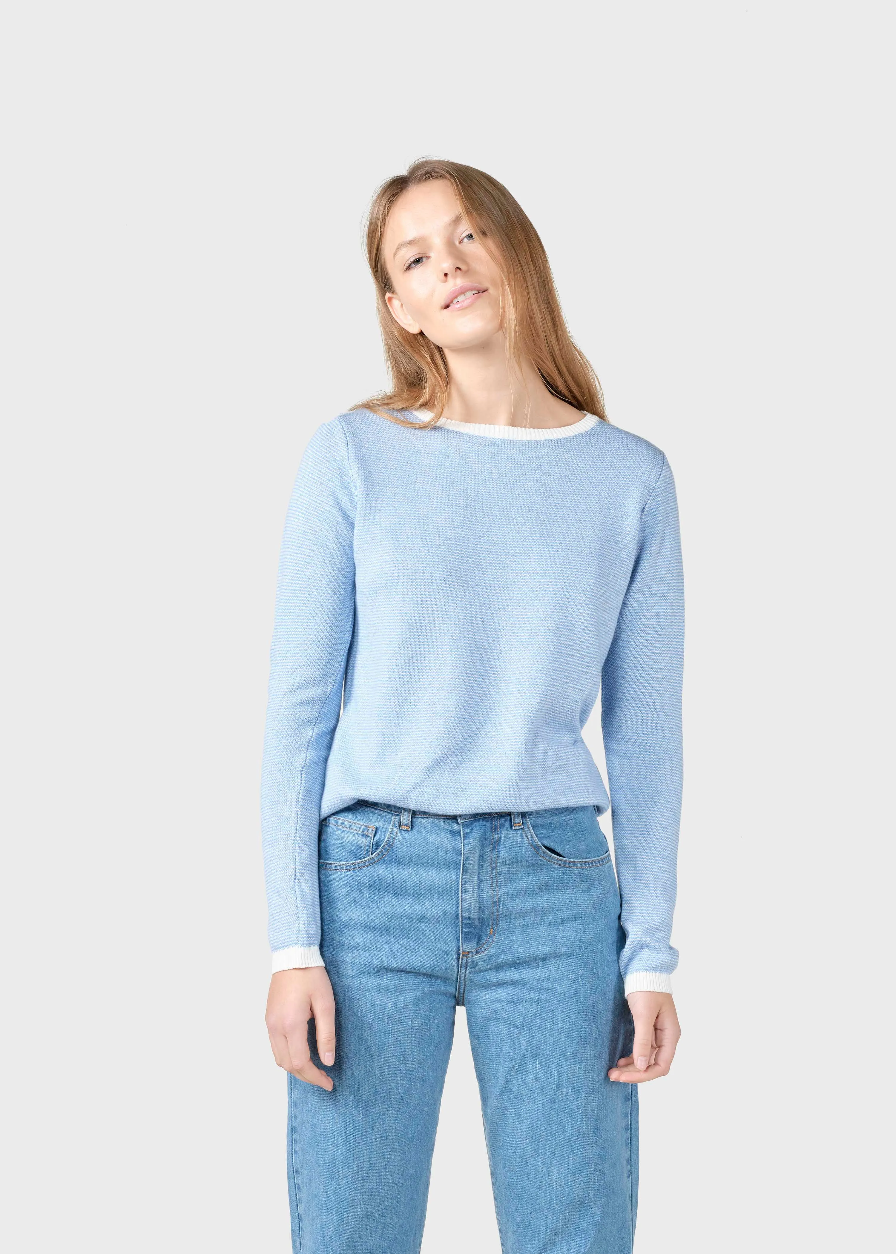 Rosa knit - Cream/light blue