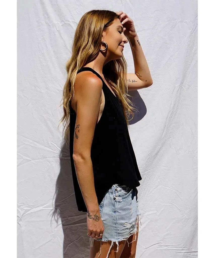 Scoop Neck Tank Black