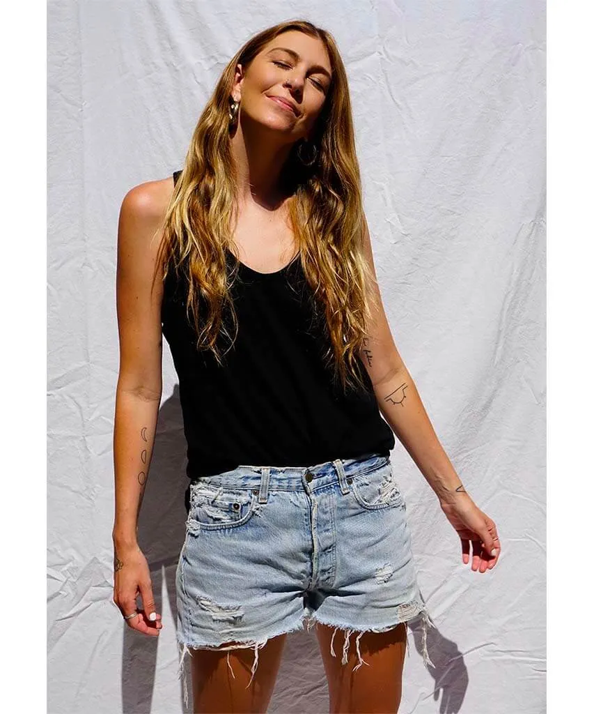 Scoop Neck Tank Black