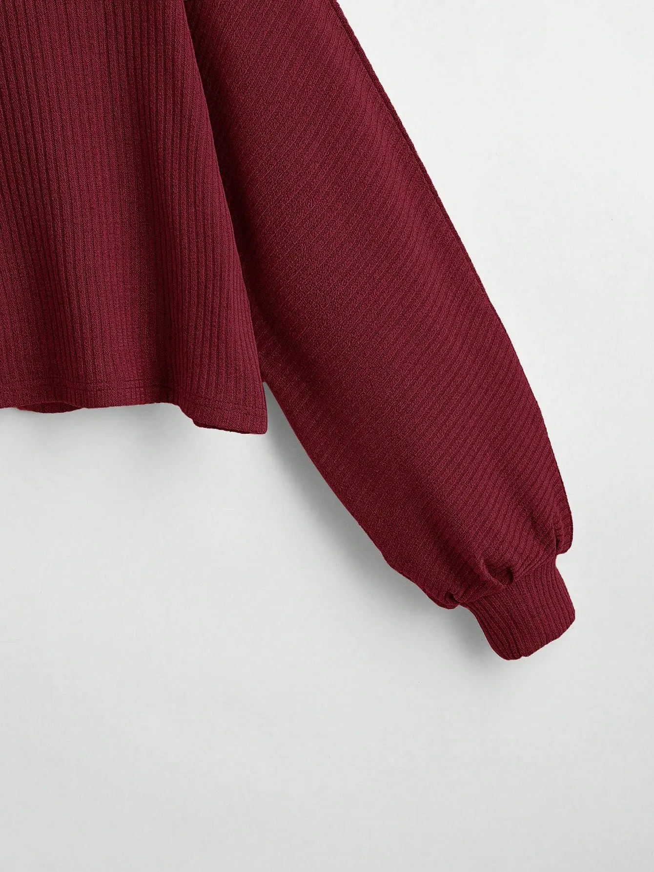 SHEIN Essnce Drop Shoulder Ribbed Knit Tee