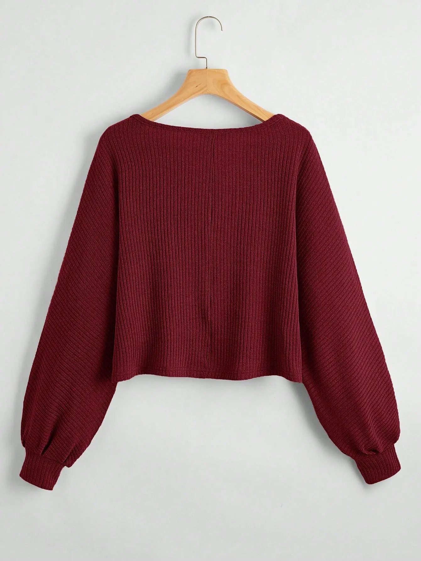 SHEIN Essnce Drop Shoulder Ribbed Knit Tee