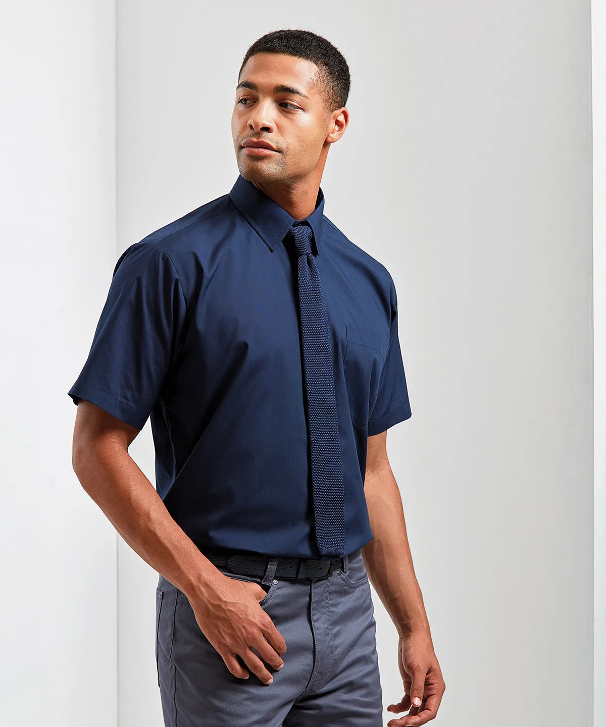 Short sleeve poplin shirt | White*