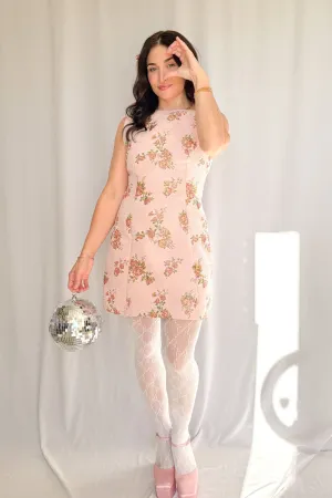 Sofie The Label | Carmine Feminine Jacquard Mini Dress | Light Pink