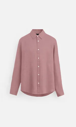 Soft Mauve Pure Linen full Sleeve Shirt - AddysForMen
