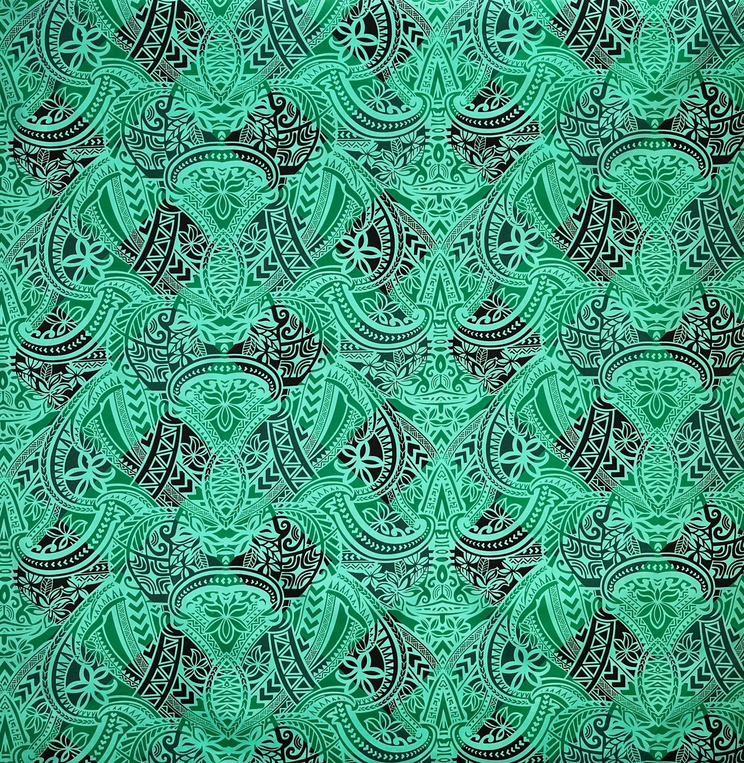 Traditional Polynesian Tattoo All Over design Peachskin Fabric | Islands Fabric