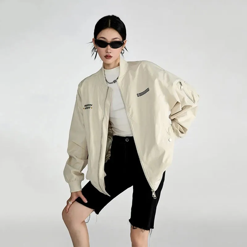 Vintage Y2K Bomber Jacket - Womens American Military Baseball Jacket