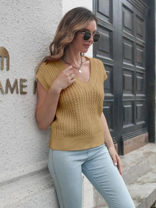 Warm And Versatile Cable Knit Sweater Vest