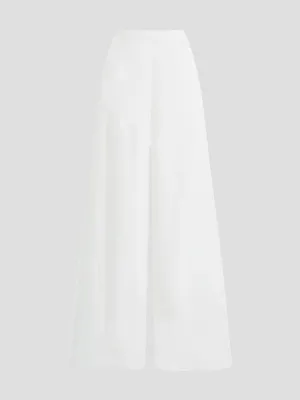 Wide Leg Linen Pant in White