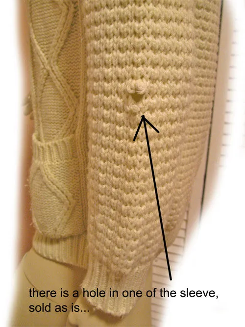 Womens Sweaters Light Yellow Cable Knit Cardigan Sweater Long Sleeve Button Down M