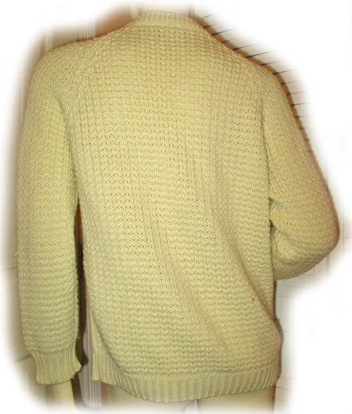 Womens Sweaters Light Yellow Cable Knit Cardigan Sweater Long Sleeve Button Down M