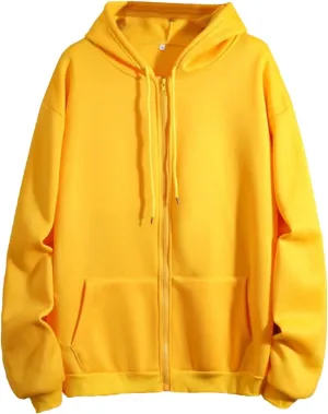 Womens Zip up Hoodies Oversized Lightweight Sweatshirts Jackets Loose Fit Long Sleeve Y2K Outwear Tops with Pockets